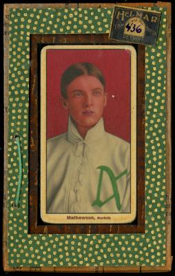 Picture, Helmar Brewing, T206-Helmar Card # 436, Christy MATHEWSON (HOF), Red Background, Norfolk Phenoms